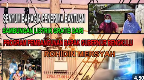 SENYUM BAHAGIA PENERIMA BANTUAN SAMBUNGAN LISTRIK GRATIS. TERIMA KASIH BAPAK GUBERNUR BENGKULU